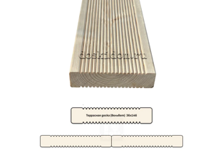 Террасная доска (вельвет) 36х146х6000 мм
